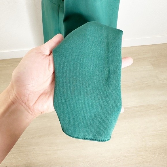 ASOS Design Long Sleeves Plunge Pleat Front Midi Dress in Dark Green NWT | 14 - Picture 9 of 16